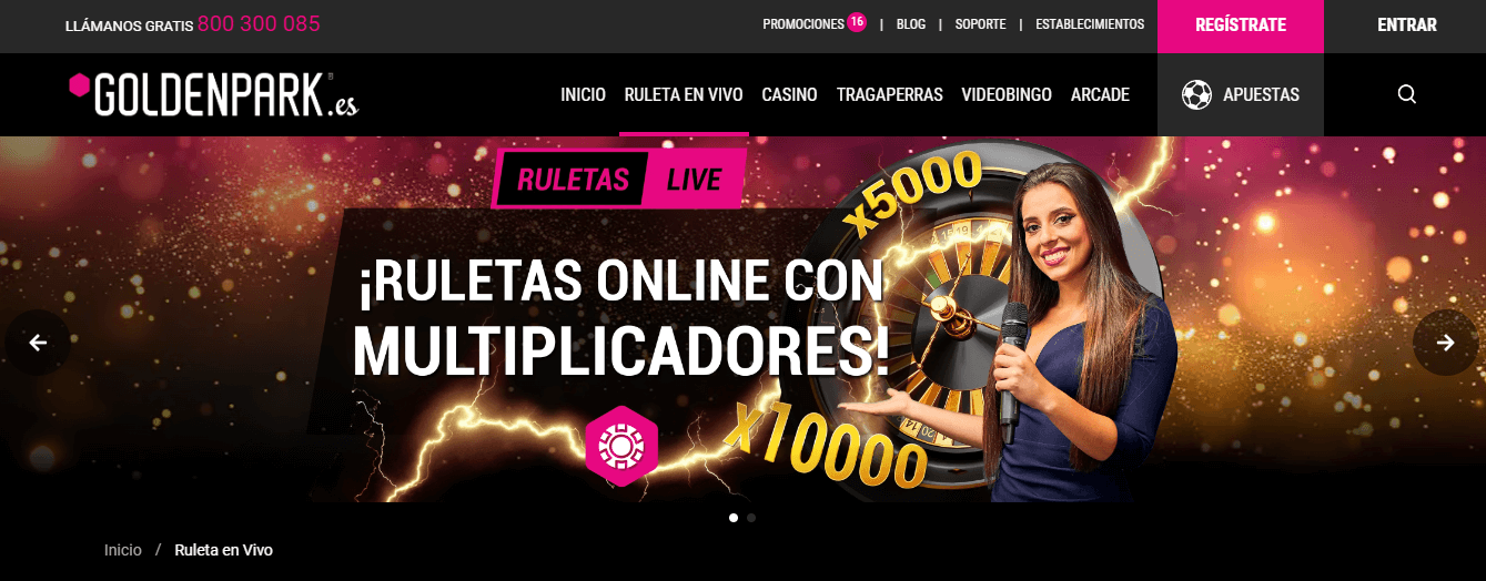 Ruleta en vivo en Goldenpark